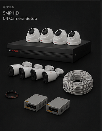CP Plus 5MP HD four camera setup