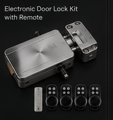 Electronic door lock kit with remote controls